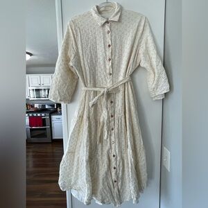 Dainty Jewell’s Cream Button-Up Dress